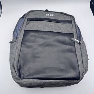 IZOD Black Backpack for Men Zip Closure Pockets Adjustable Strap Casual Travel